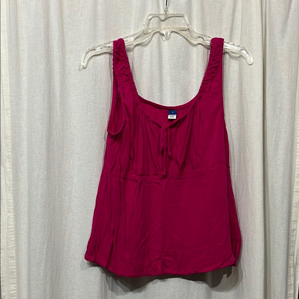 Old Navy Pink Tie Front Sleeveless Tank Top